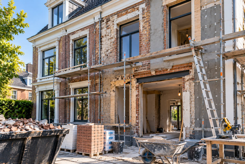 Pand tijdens een uitgebreide renovatie